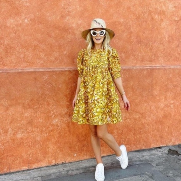 nwt KIKA VARGAS x target printed puff sleeve mini dress event travel wedding 1X - Picture 1 of 11